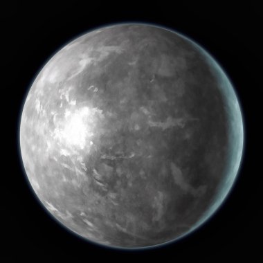 Siyah arka plan üzerine izole Merkür gezegeni. Suluboya, 3d çizim.