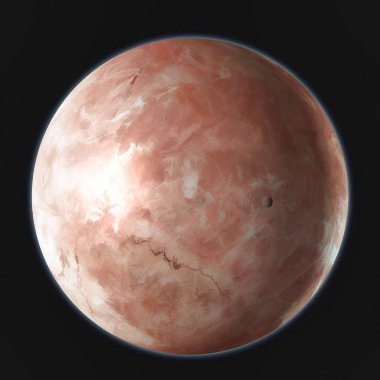 Makemake, siyah arka plan üzerine izole cüce gezegen. Suluboya, 3d çizim.