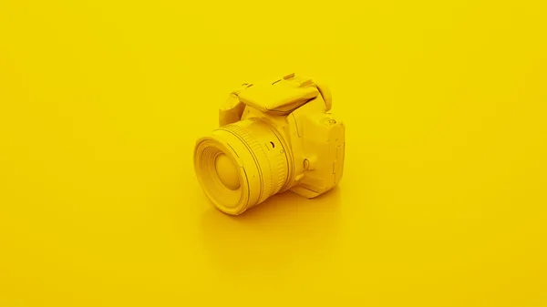 Žlutá Dslr Fotoaparát Obrázek — Stock fotografie