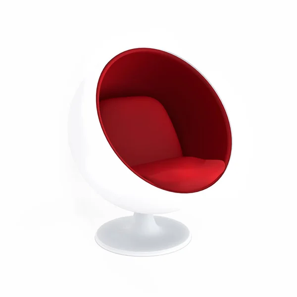 Egg Chair Isolated White Background Rendering — Stock Photo, Image