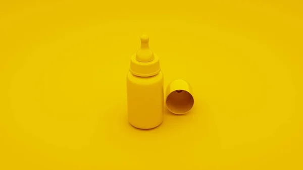 Gele Babyfles Illustratie — Stockfoto