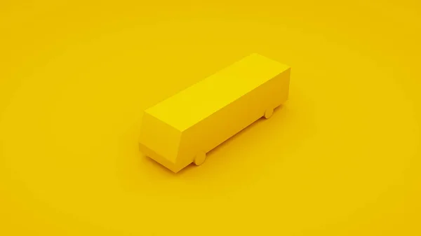 City Isometric Yellow Bus Illustration — Photo