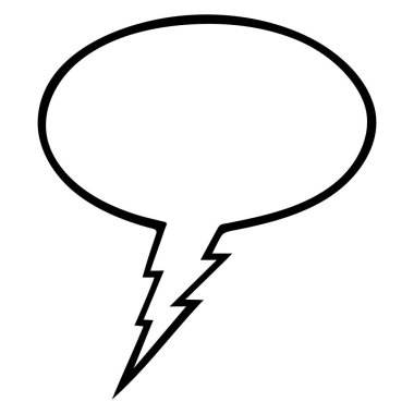 Komik kabarcık konuşma simgesini anahat stili vektör çizim tasarım ve web için.