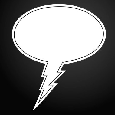 Komik kabarcık konuşma simgesini anahat stili vektör çizim tasarım ve web için.