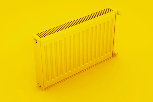 Gele radiator Verwarming. 3D-rendering — Stockfoto