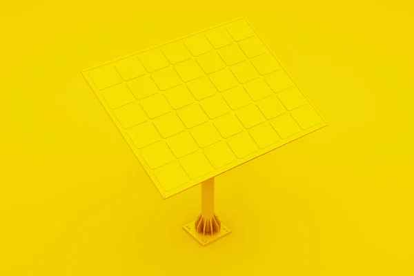 3d 太阳能电池板的例证在黄色背景 — 图库照片