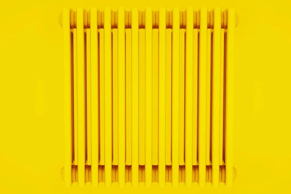 Sarı çelik borulu radyatör. 3D çizim — Stok fotoğraf