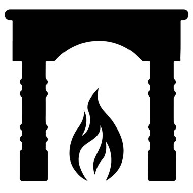 Şömine simge vektör. Eps10 vektör.