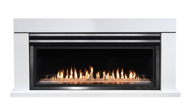 Gas Fireplace isolated on white background clipart