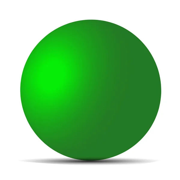 Green realistic sphere isolated on white. Vector illustration for your design. Eps 10 — Stock Vector