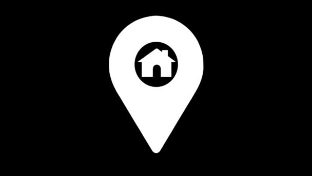 Hausstandortmarkierung Location Icon Animation — Stockvideo