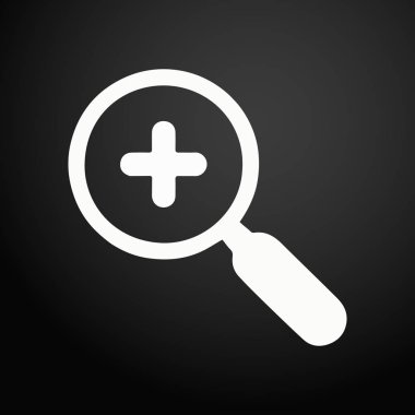 Yakınlaştır simgesini - vektör illüstrasyon izole düz kare düğmesini