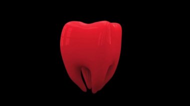 Kırmızı diş döngü döndürür siyah arka plan üzerine