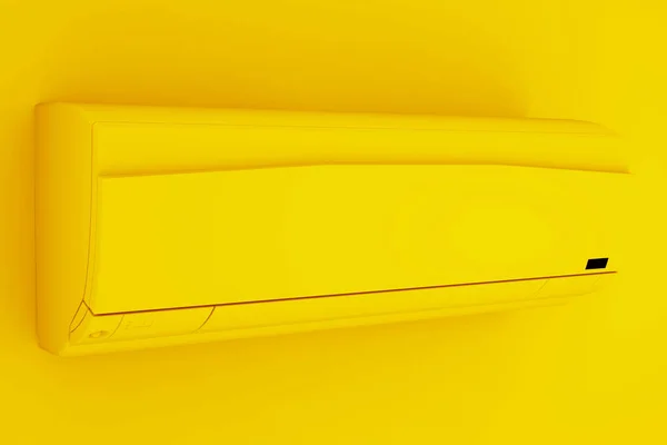 Желтый офисный кондиционер. 3D иллюстрация — стоковое фото