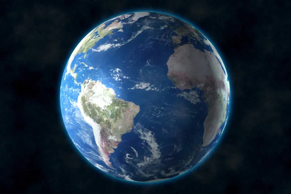 Planeta země ve vesmíru. prostorové vykreslování, prvky tohoto obrazu poskytnuté NASA — Stock fotografie