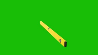 Yeşil ekranda bina seviyesi dönüşü. 3d animasyon