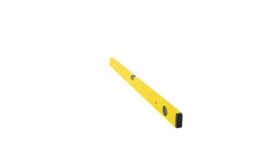 Beyaz arka planda bina seviyesi dönüşü. 3d animasyon