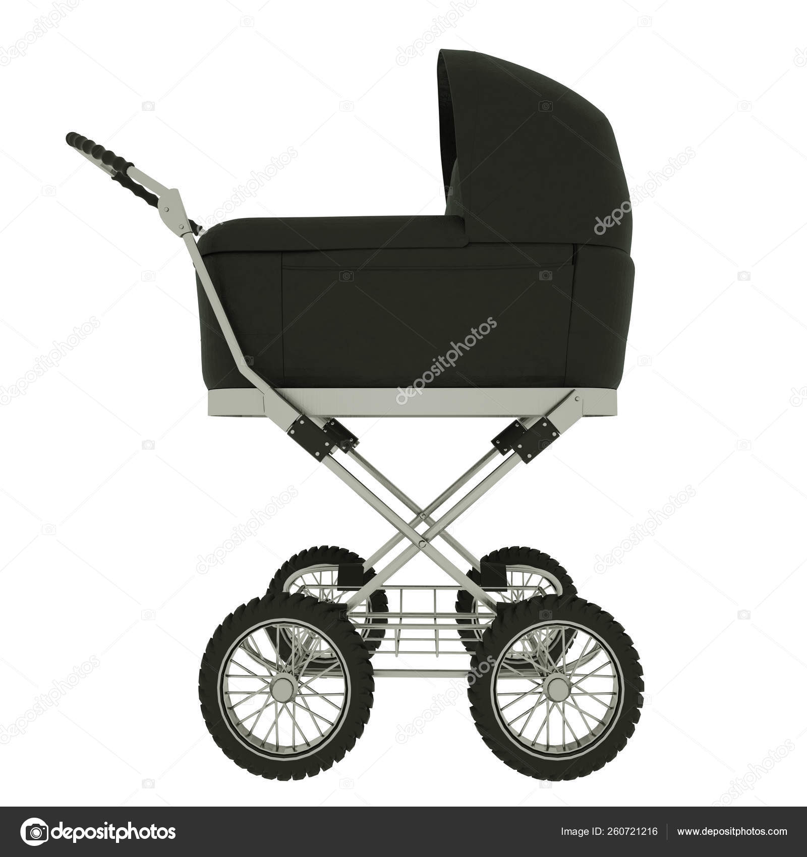 white baby stroller