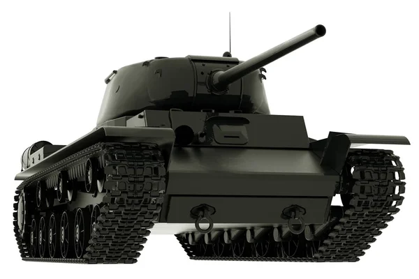 第二次世界大戦白地に孤立した戦車。3Dレンダリング — ストック写真