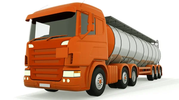 Fuel gas tanker truck geïsoleerd. 3D-rendering — Stockfoto