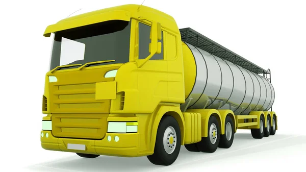 Fuel gas tanker truck geïsoleerd. 3D-rendering — Stockfoto