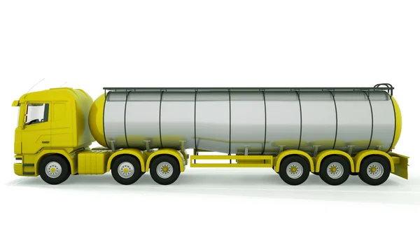 Drivstofftankbil isolert. 3D-gjengivelse – stockfoto
