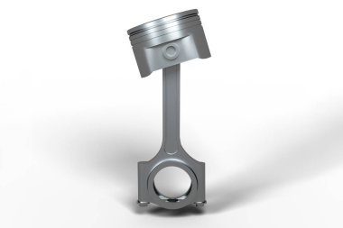 Gerçekçi Motor piston beyaz izole - 3d render