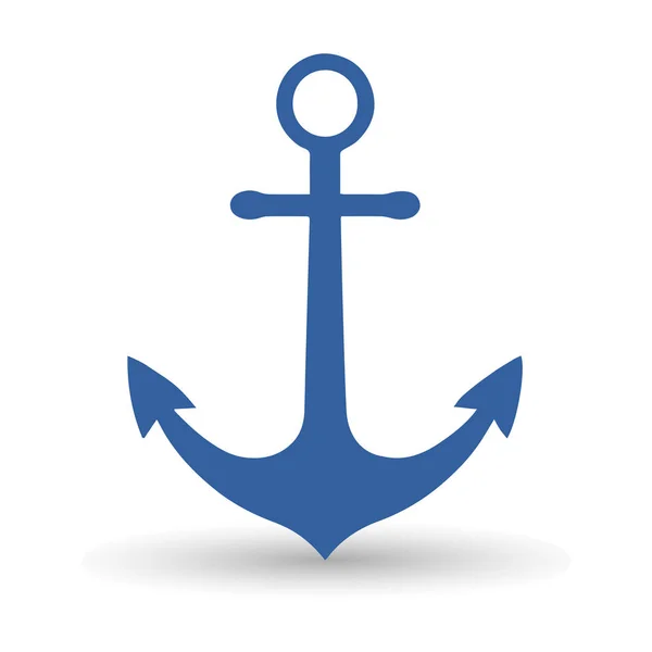 Icono de ancla - símbolo marino, signo de seguridad icono plano — Vector de stock