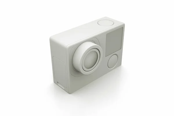 Beyaz Aksiyon Kamerası 3d render. 3d illüstrasyon — Stok fotoğraf