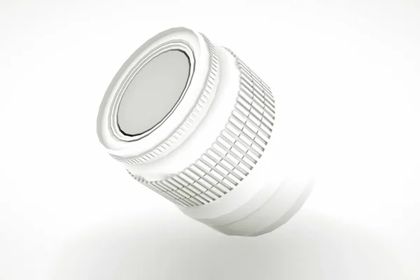 Lente de cámara profesional blanca. Ilustración 3D — Foto de Stock