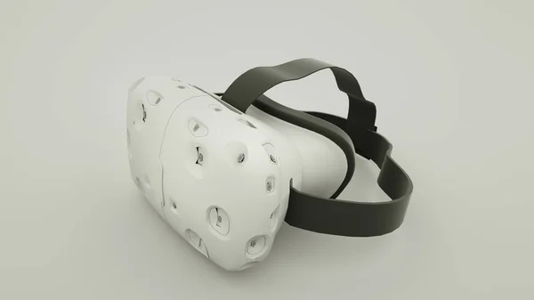 Auriculares de realidad virtual sobre fondo blanco. Ilustración 3D — Foto de Stock