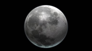 Dış uzayda gerçekçi ay. Yüksek ayrıntılı doku. 3d Render