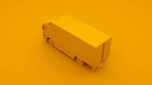 Yellow Truck. Minimal idea concept. 3d illustration — Stock Photo, Image