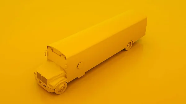 Scuolabus giallo. Idea minimalista. Illustrazione 3d — Foto Stock