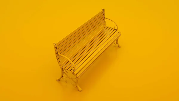 木制长凳。最小概念。3d 插图 — 图库照片