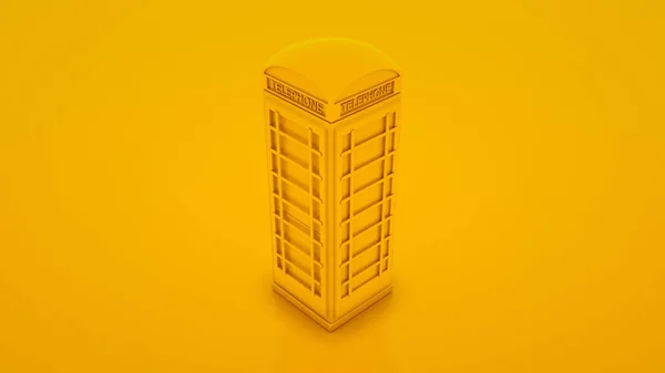 Gele telefoon. Minimale idee concept. 3D-illustratie — Stockfoto