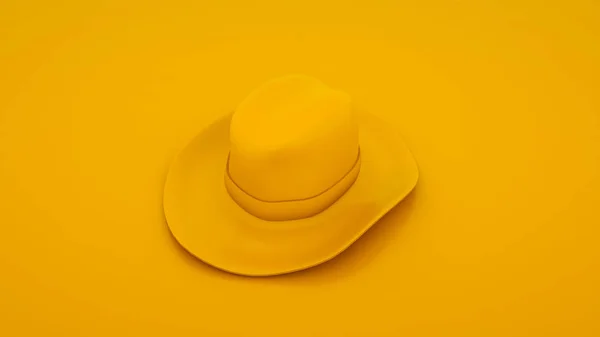 Kovboy şapkası. Minimal fikir kavramı. 3d illüstrasyon — Stok fotoğraf