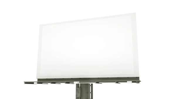 Blanco reclamebord op witte achtergrond. 3d illustratie — Stockfoto