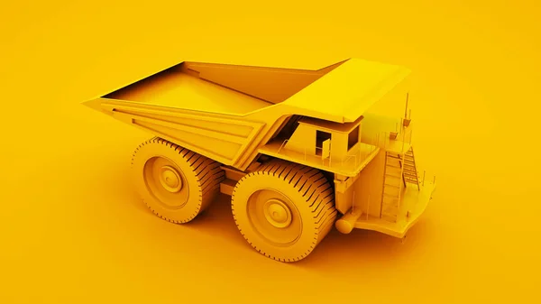 Camión amarillo aislado sobre fondo amarillo. ilustración 3d —  Fotos de Stock