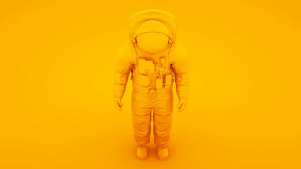 Amarelo Spaceman astronauta Cosmonauta 3D ilustração — Fotografia de Stock