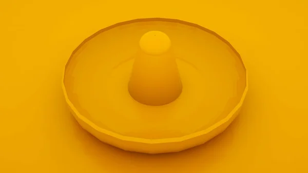 黄色背景的墨西哥帽衫 3D说明 — 图库照片