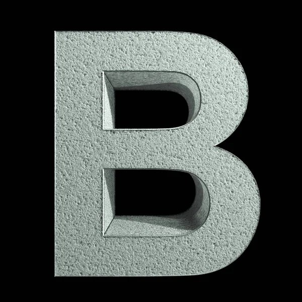 Huruf B terbuat dari salju. Snow font. Rendering 3d — Stok Foto