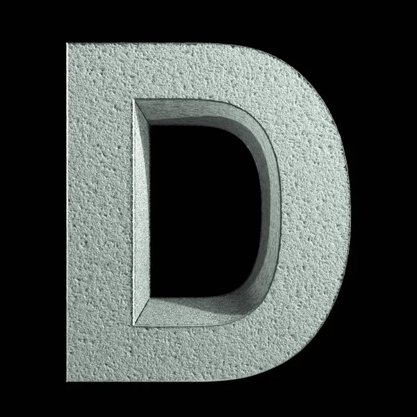 Letter D made of snow. Snow font. 3d rendering — Stock Photo, Image