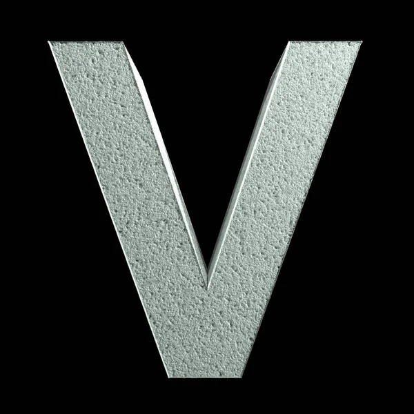 Letter V made of snow. Snow font. 3d rendering — Stock Photo, Image