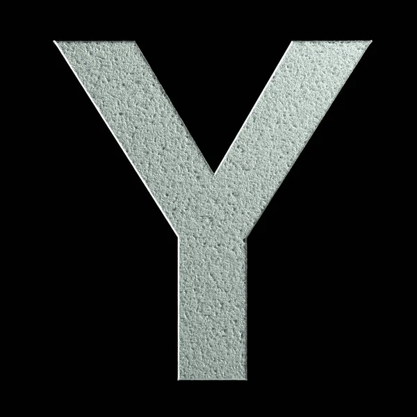 Letter Y made of snow. Snow font. 3d rendering — Stock Photo, Image