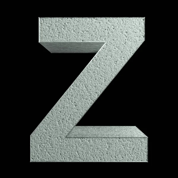 字母Z是雪做的。 雪字。 3d渲染 — 图库照片