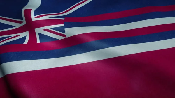 하와이 국기가 바람에 흔들려 요. 3d 렌더링 — 스톡 사진