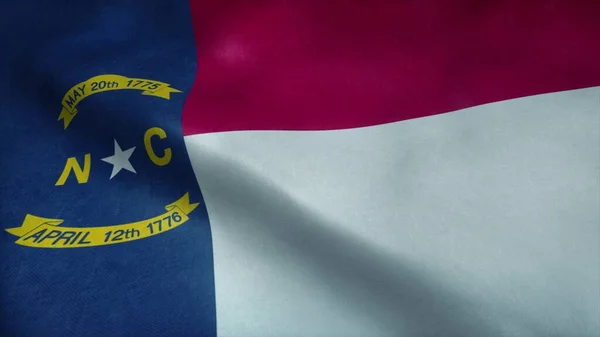 Флаг Северной Каролины Размахивает Ветром Рендеринг — стоковое фото