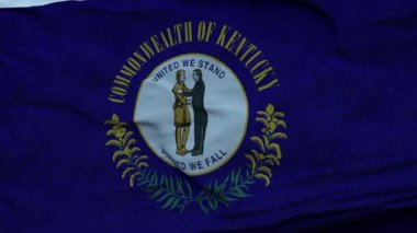 Kentucky bayrağı rüzgarda sallanıyor güzel bulutlara karşı