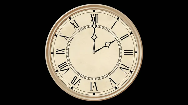 Reloj victoriano vintage sobre fondo negro. renderizado 3d — Foto de Stock